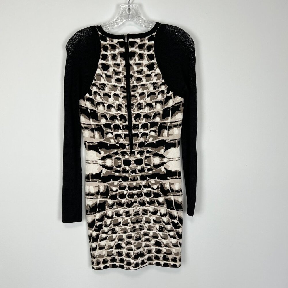 Parker Womens Hartley Knit Mini Dress Taupe Animal Print Long Sleeves size S - Picture 8 of 14